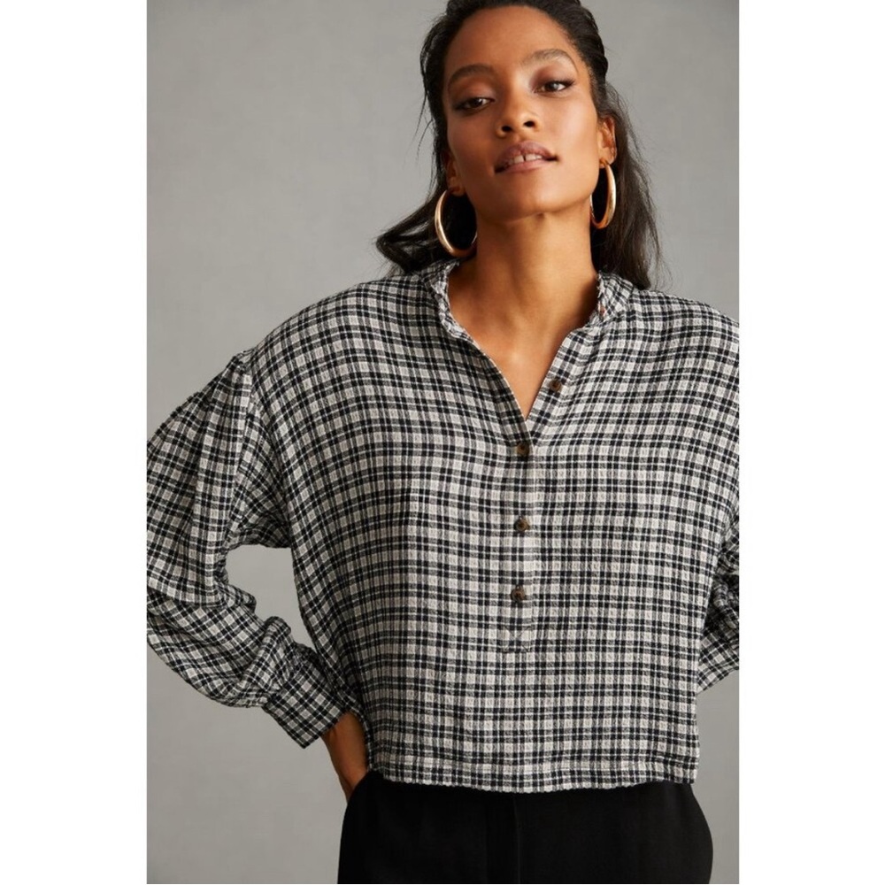 Anthropologie Pilcro Cropped Puff Sleeve Blouse. Women M